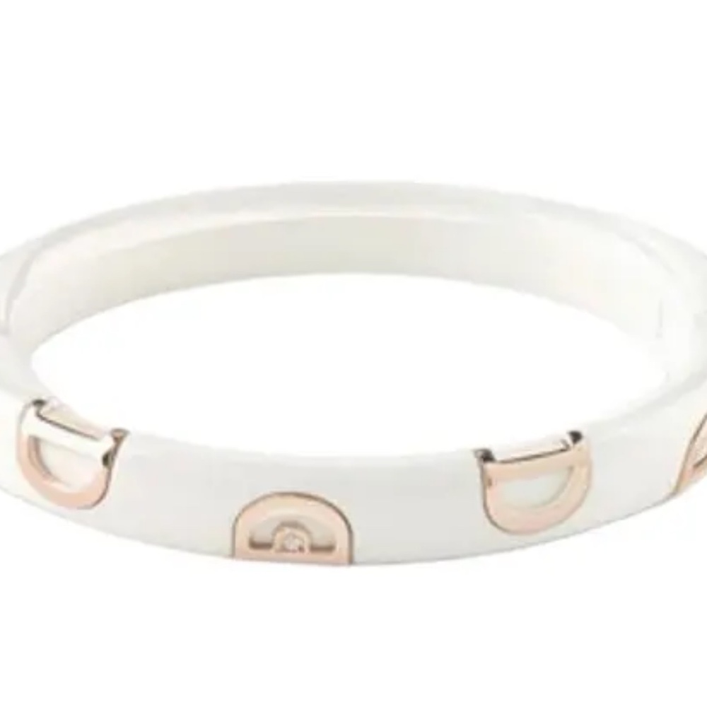 bracelet made of white ceramic and rose gold plating - Picture 2 of 7